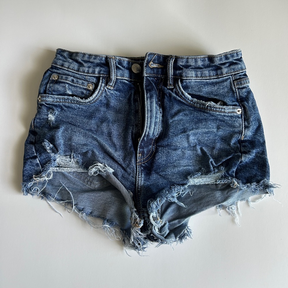zara denim shorts